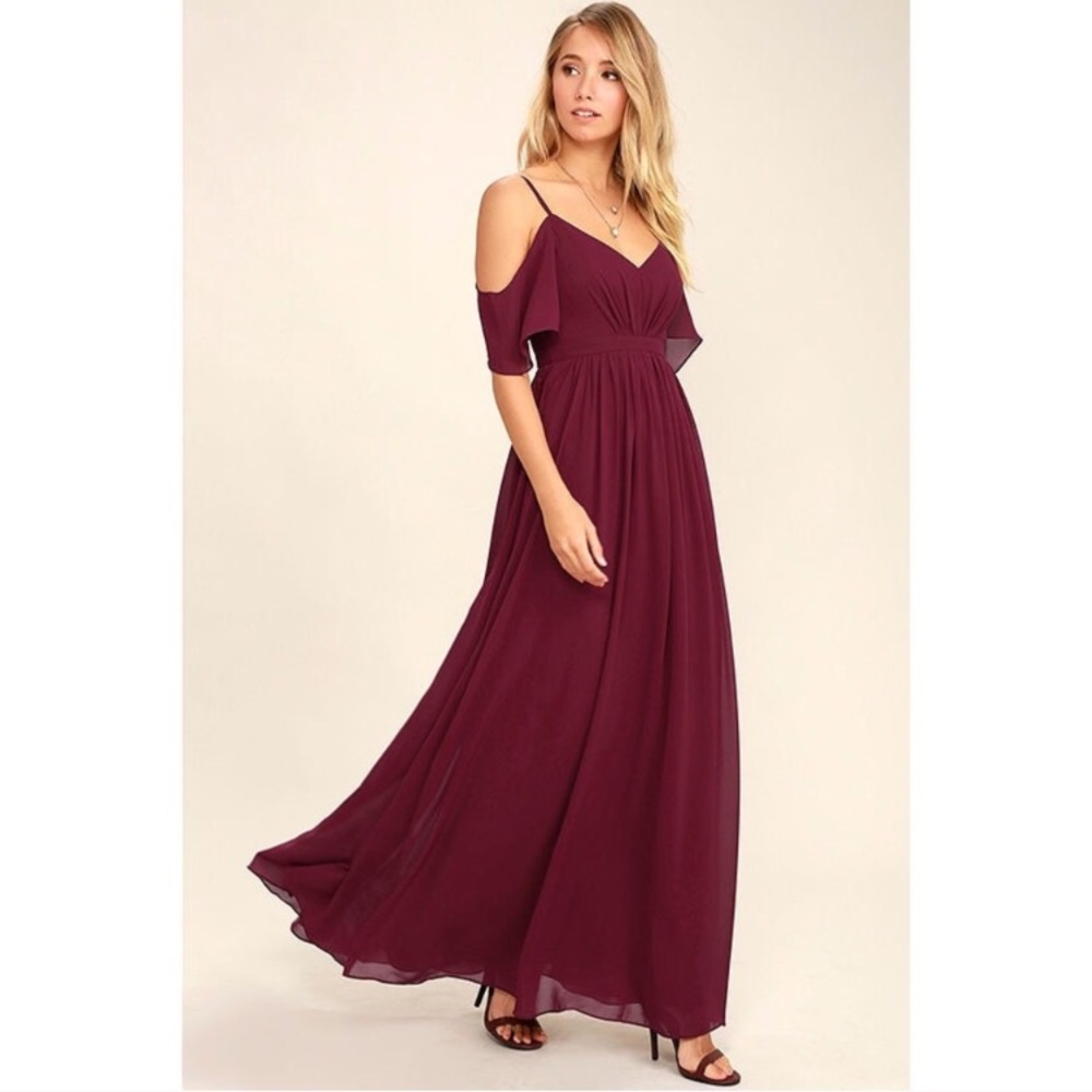 Lulu’s WAYS OF DESIRE burgundy bridesmaid dress